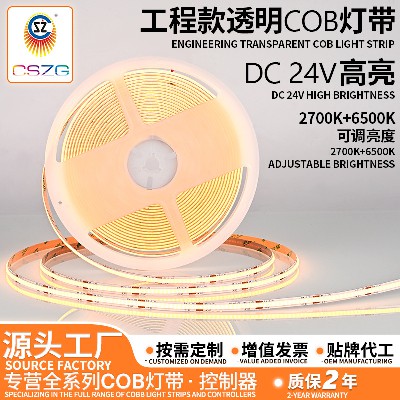 厂家批发24V低压双色COB灯带户外防水家用客厅高亮氛围灯
