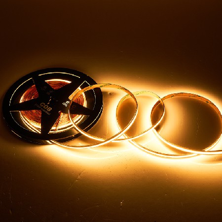 厂家批发双色COB灯带低压线性灯柔性软灯条家用自贴高亮COB灯带